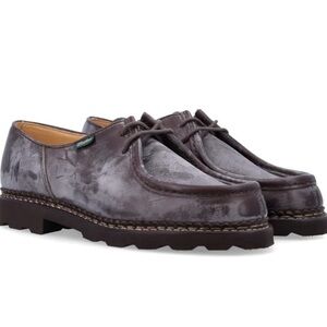 Men's Brown Distressed Leather Lace-Up Derby Shoes
